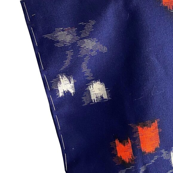 Vtg AI Kimono Jacket Womens Medium Navy Blue Red Floral Print Yukata Robe Japan - Picture 4 of 9